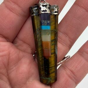 Tiger Eye & CHAKRA STONE PENDANT